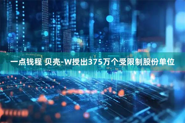 一点钱程 贝壳-W授出375万个受限制股份单位